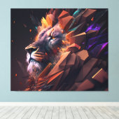 Abstracte Lion Canvas Wall Art Afdruk (Insitu (Houten vloer))