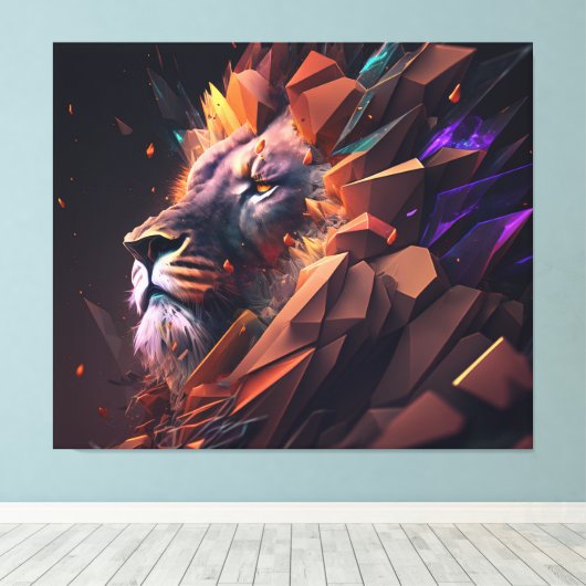 Abstracte Lion Canvas Wall Art Afdruk (Insitu (Houten vloer))