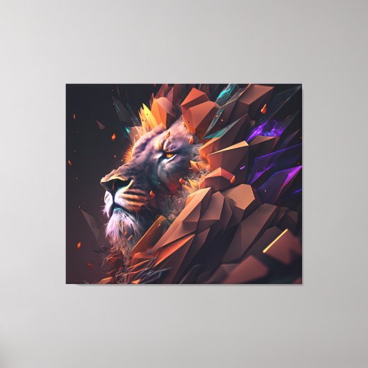 Abstracte Lion Canvas Wall Art Afdruk (Voorkant)