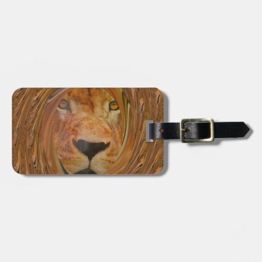 Abstracte Lion Safari Art Print Bagagelabel (Voorkant horizontaal)