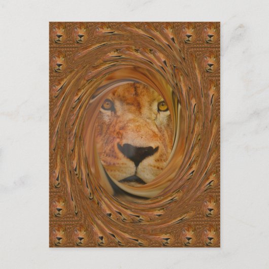 Abstracte Lion Safari Art Print Briefkaart (Voorkant)