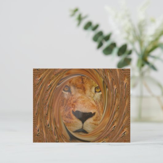 Abstracte Lion Safari Art Print Briefkaart (Staand voorkant)