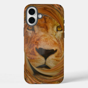 Abstracte Lion Safari Art Print iPhone 16 Plus Hoesje