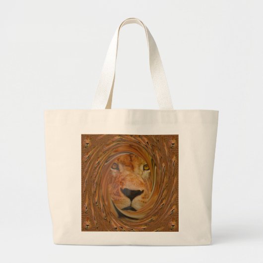 Abstracte Lion Safari Art Print Grote Tote Bag (Voorkant)