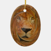 Abstracte Lion Safari Art Print Keramisch Ornament (Voorkant)