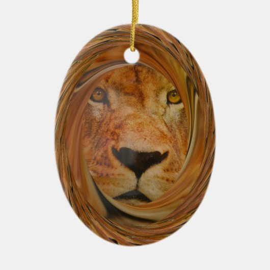 Abstracte Lion Safari Art Print Keramisch Ornament (Voorkant)