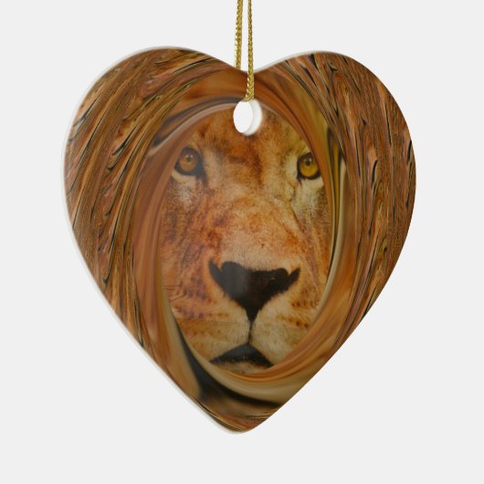 Abstracte Lion Safari Art Print Keramisch Ornament (Rechts)
