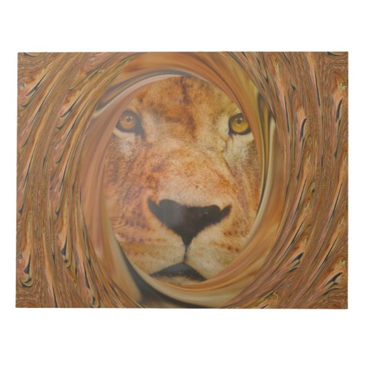 Abstracte Lion Safari Art Print Notitieblok (Voorkant)