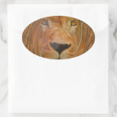 Abstracte Lion Safari Art Print Ovale Sticker (Tas)