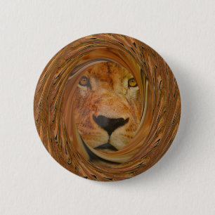 Abstracte Lion Safari Art Print Ronde Button 5,7 Cm