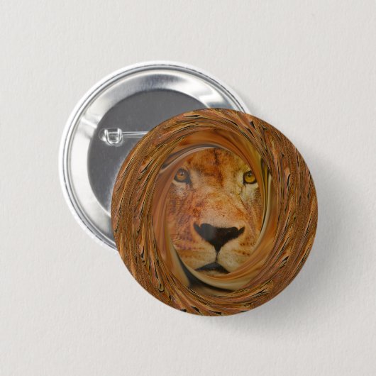 Abstracte Lion Safari Art Print Ronde Button 5,7 Cm (Voorkant /achterkant)