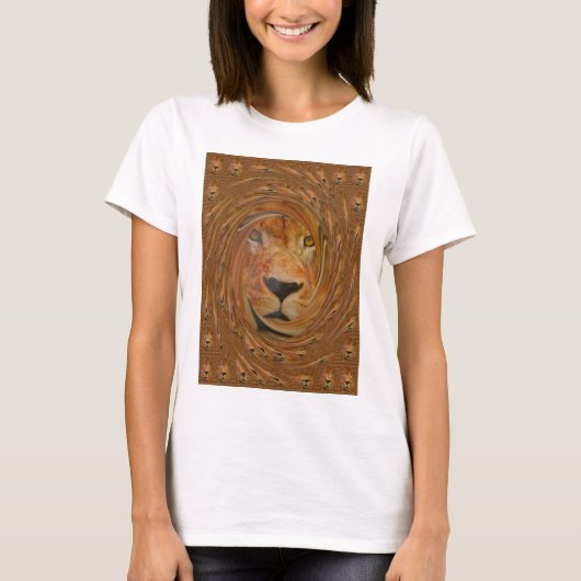 Abstracte Lion Safari Art Print T-shirt (Voorkant)