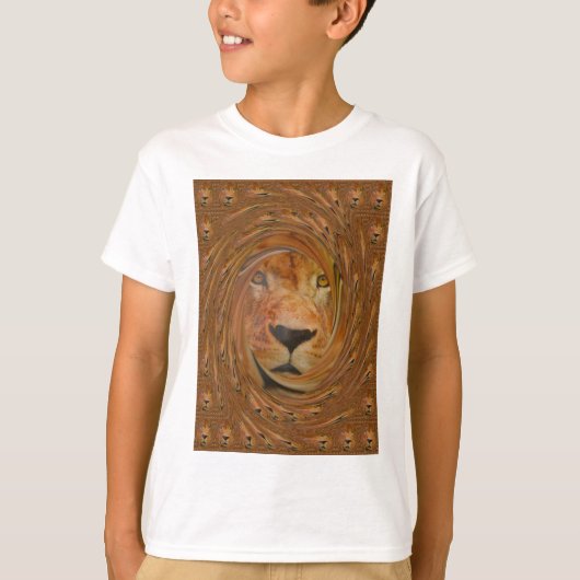 Abstracte Lion Safari Art Print T-shirt (Voorkant)