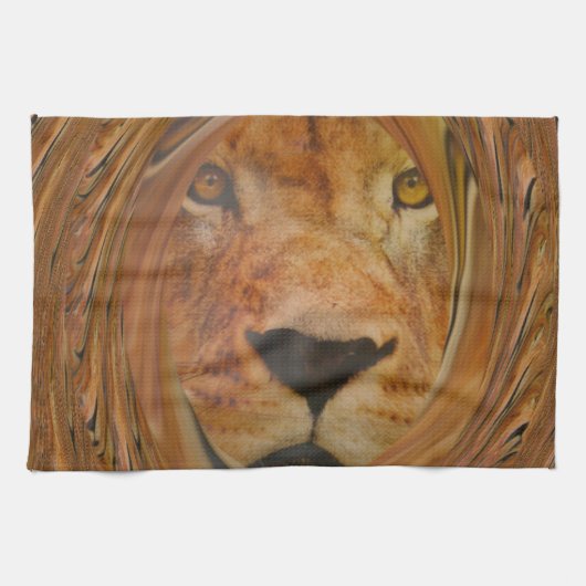 Abstracte Lion Safari Art Print Theedoek (Horizontaal)