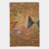 Abstracte Lion Safari Art Print Theedoek (Verticaal)