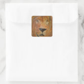 Abstracte Lion Safari Art Print Vierkante Sticker (Tas)