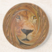 Abstracte Lion Safari Art Print Zandsteen Onderzetter (Voorkant)