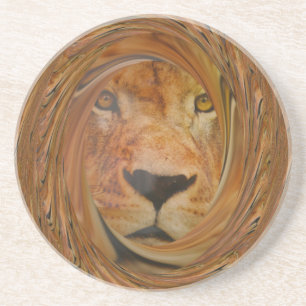 Abstracte Lion Safari Art Print Zandsteen Onderzetter