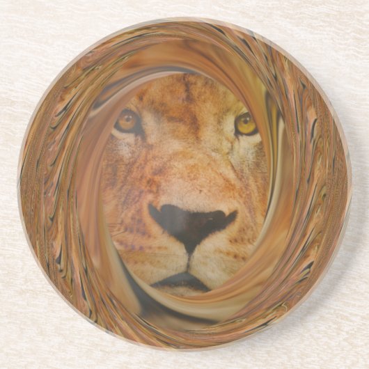 Abstracte Lion Safari Art Print Zandsteen Onderzetter (Voorkant)