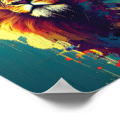 Abstracte lionkunst - Vette kleuren die ontwerp fa Poster (Hoek)