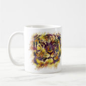 Abstracte lionschildering koffiemok (Links)
