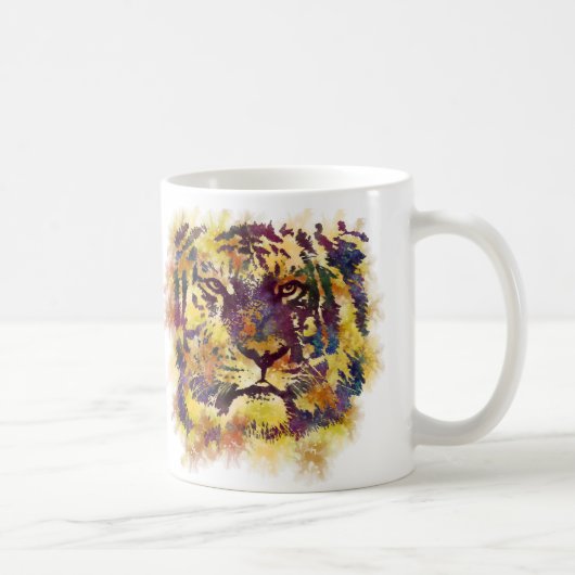 Abstracte lionschildering koffiemok (Rechts)