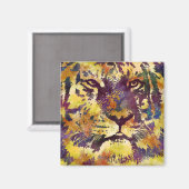 Abstracte lionschildering magneet (Voorkant / Achterkant)
