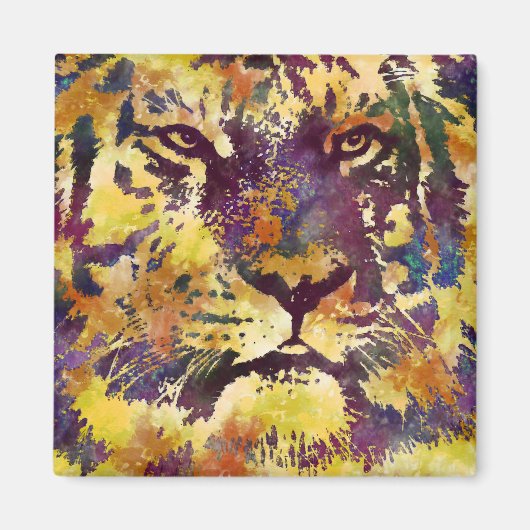 Abstracte lionschildering magneet (Voorkant)