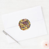 Abstracte lionschildering ronde sticker (Envelop)