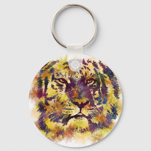 Abstracte lionschildering sleutelhanger (Voorkant)