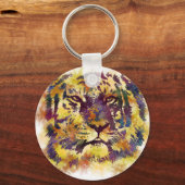 Abstracte lionschildering sleutelhanger (Voorkant)