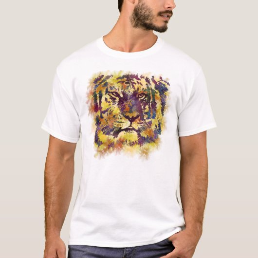 Abstracte lionschildering t-shirt (Voorkant)