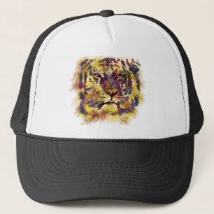Abstracte lionschildering trucker pet