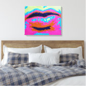 Abstracte lips met Prints van het Canvas (Insitu (Slaapkamer))