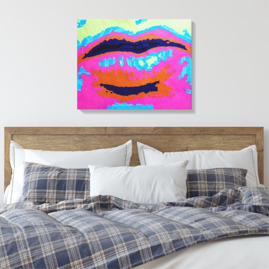 Abstracte lips met Prints van het Canvas (Insitu (Slaapkamer))