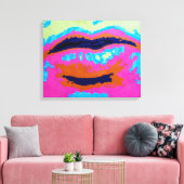 Abstracte lips met Prints van het Canvas (Insitu (Woonkamer))