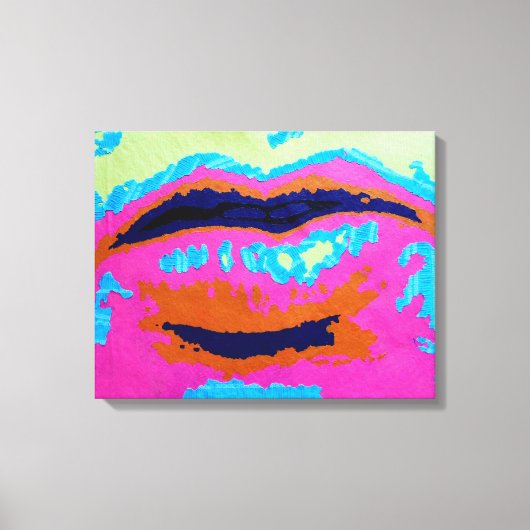 Abstracte lips met Prints van het Canvas (Voorkant)
