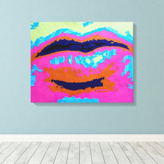 Abstracte lips met Prints van het Canvas (Insitu (Houten vloer))