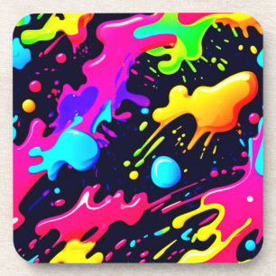 Abstracte Liquid Color Explosion Art Bier Onderzetter