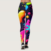 Abstracte Liquid Color Explosion Art Leggings (Achterkant)