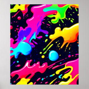 Abstracte Liquid Color Explosion Art Poster
