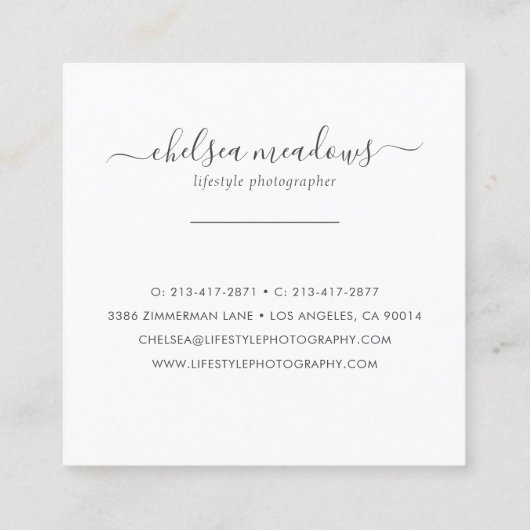 Abstracte Logo | Handtekening Wreath Vierkante Visitekaartje (Achterkant)