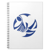 Abstracte logo van de blauwe vis notitieboek (Voorkant)