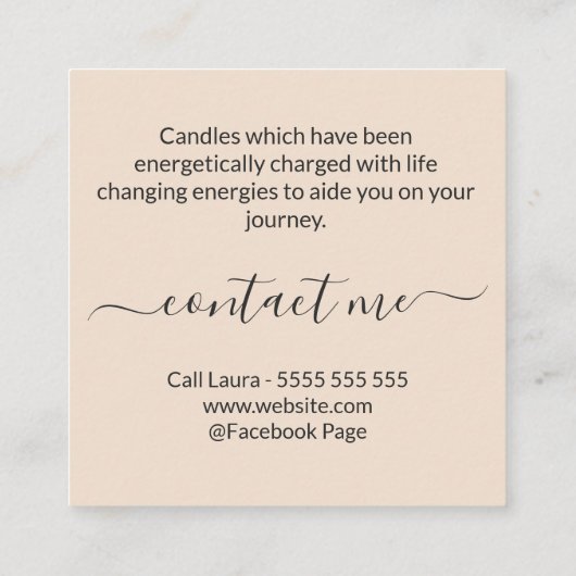 Abstracte Logo zeep en kaars Visitekaartje (Achterkant)