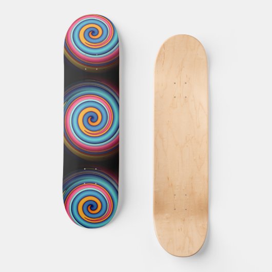 Abstracte Lollipop Persoonlijk Skateboard (Voorkant)