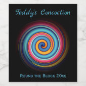 Abstracte Lollipop Wijn Etiket (Enkel label)