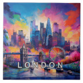 Abstracte Londen Skyline Art Modern Tegeltje (Voorkant)