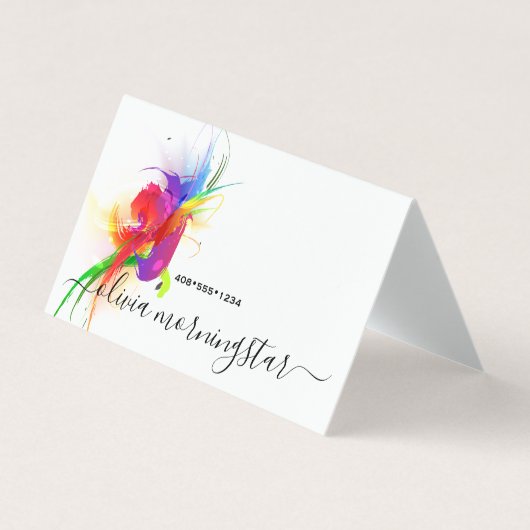 Abstracte Lorikeet QR-code Visitekaartje (Voorkant)