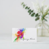 Abstracte Loriket Paint Spletters Visitekaartje (Staand voorkant)