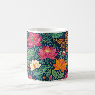 Abstracte Lotus & Monarch Koffiemok